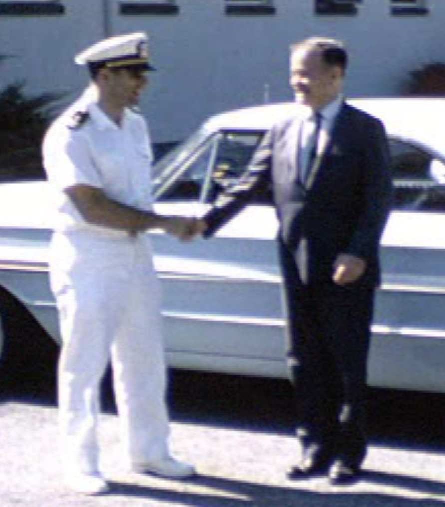 Dr. Cares shares a moment with Lt General Lewis B. (“Chesty	”) Puller, USMC (Ret)